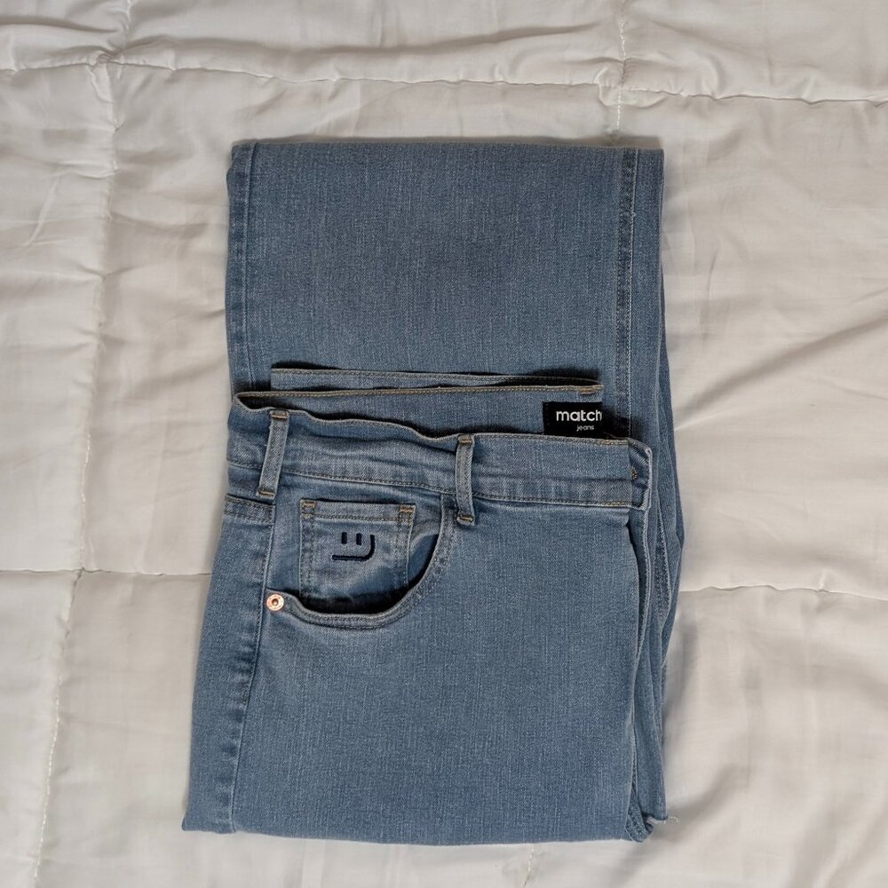 Matcha Jeans Wide-Leg High-Rise Brand New 3X Light Blue Denim